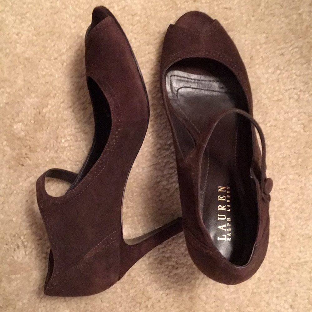 Ralph Lauren brown suede shoes